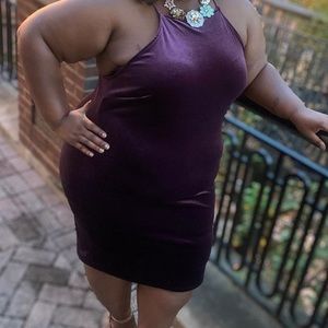 Velvet Spaghetti Strap BodyCon Dress